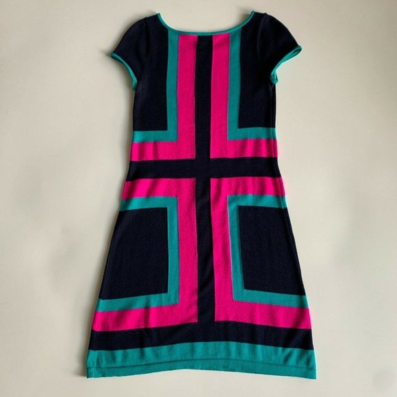 Lilly Pulitzer Isabella Sweater Dress Colorblock Mod Short Sleeve Size XS - Picture 3 of 5